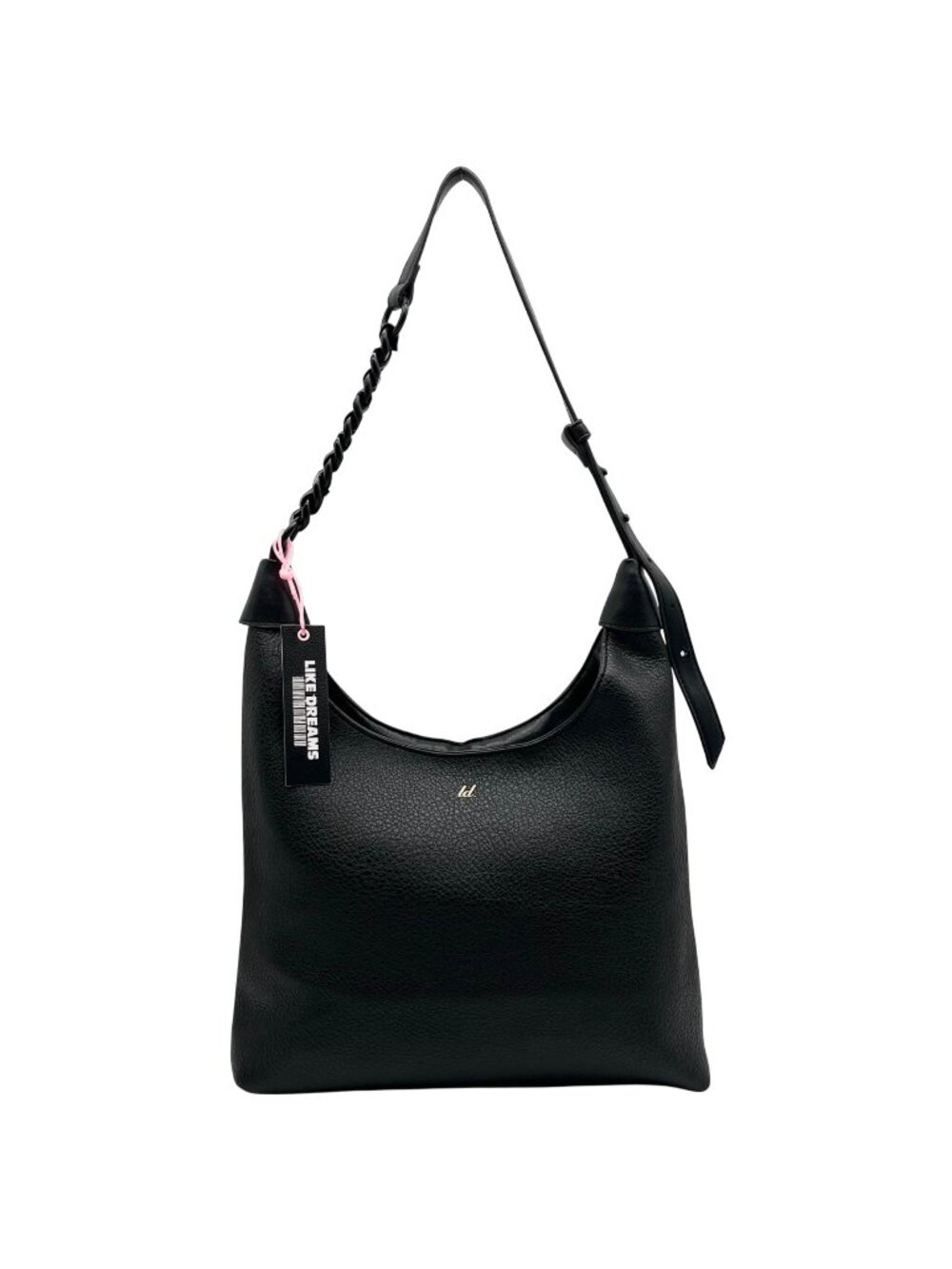 Like Dreams Black Luxe Braided Tote Bag